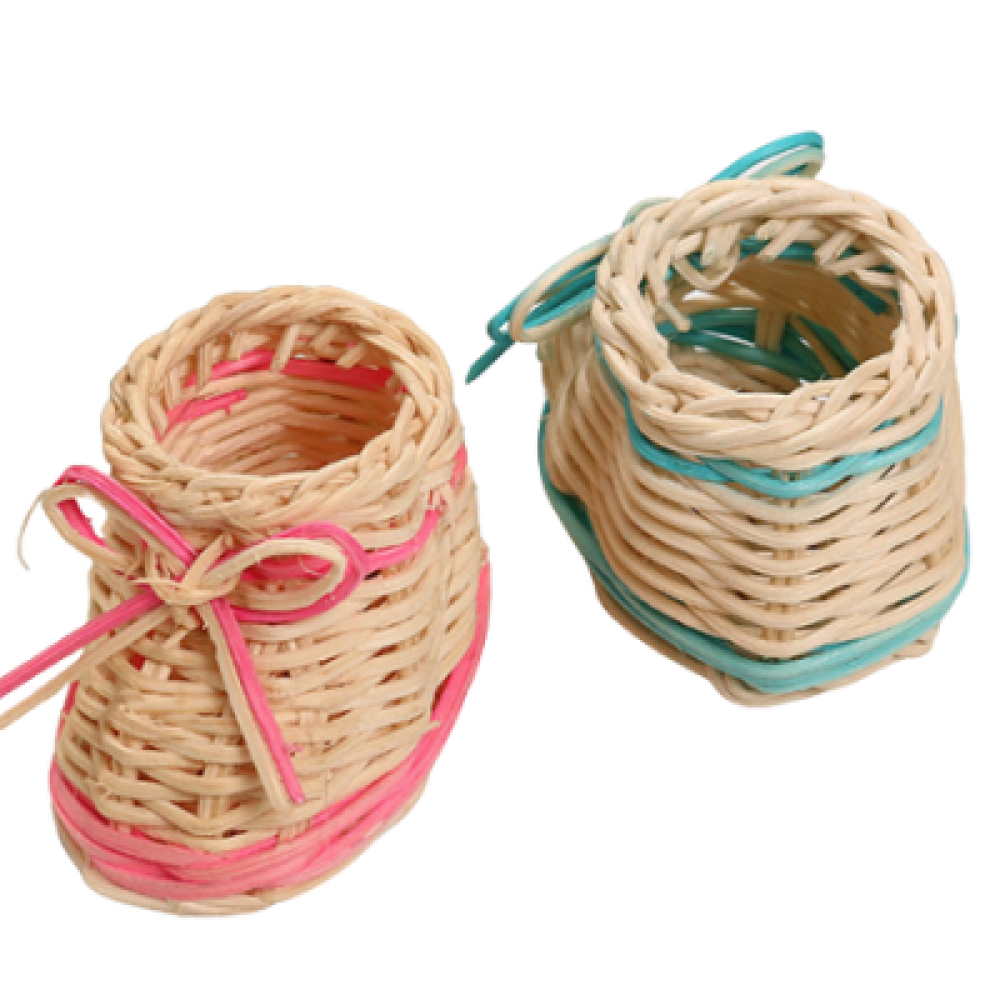 Baby Shoe Baskets | Mini Dried Flower Basket